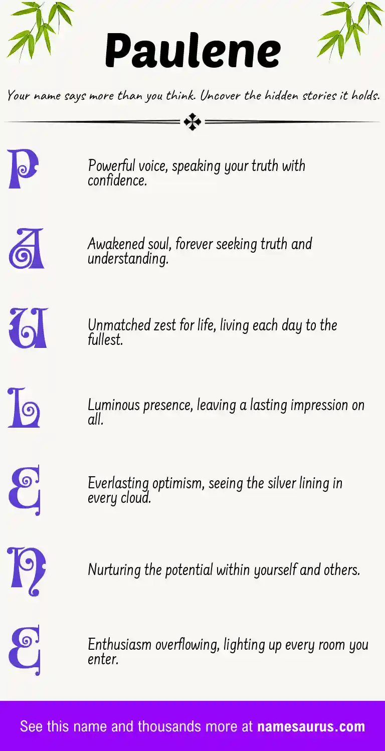 Acrostic poem about Paulene.