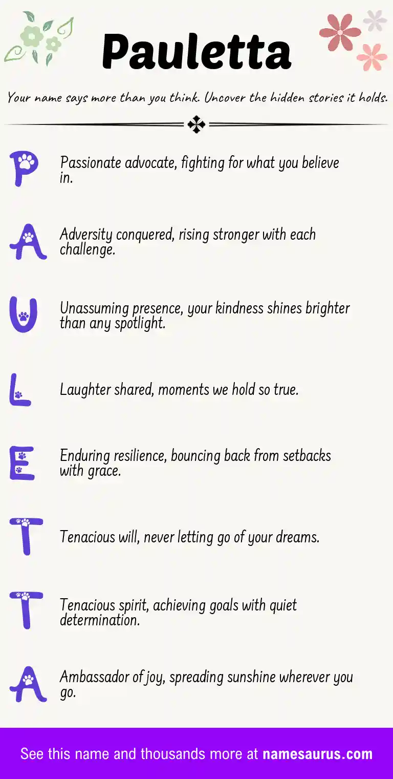 Acrostic poem about Pauletta.