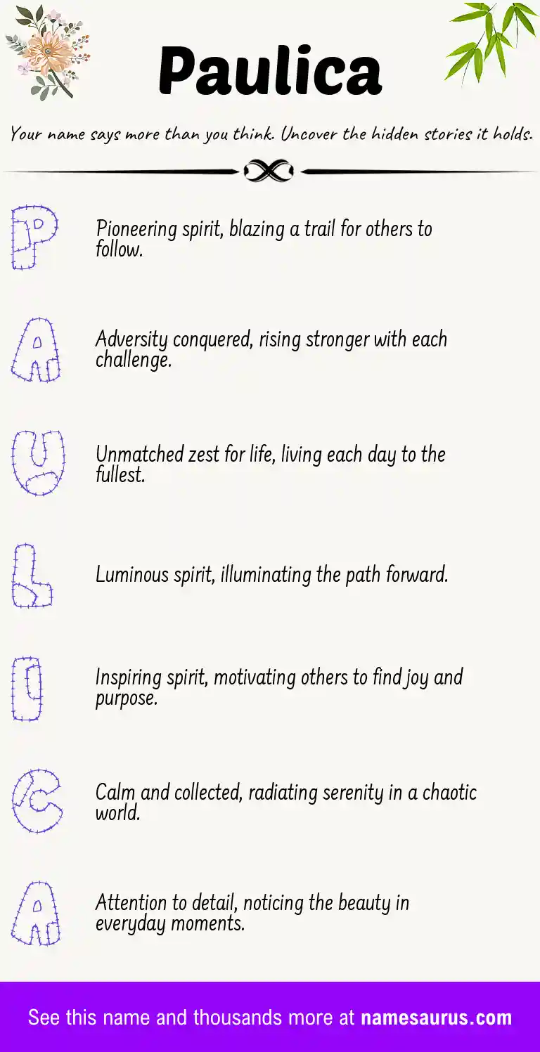 Acrostic poem about Paulica.