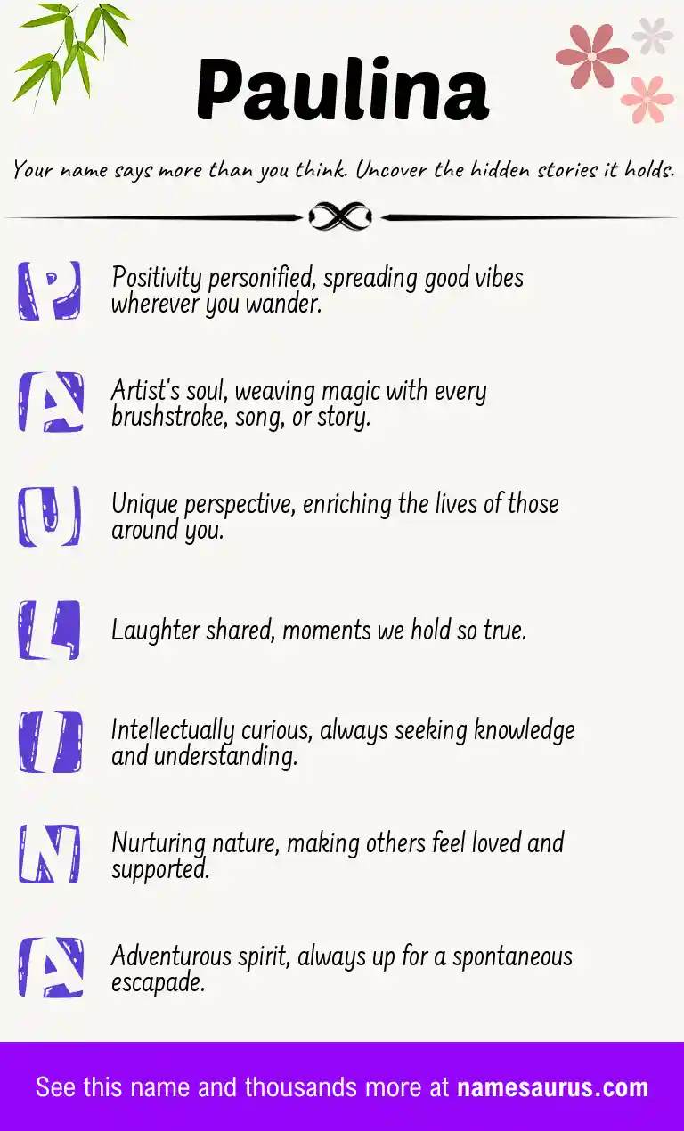 Acrostic poem about Paulina.