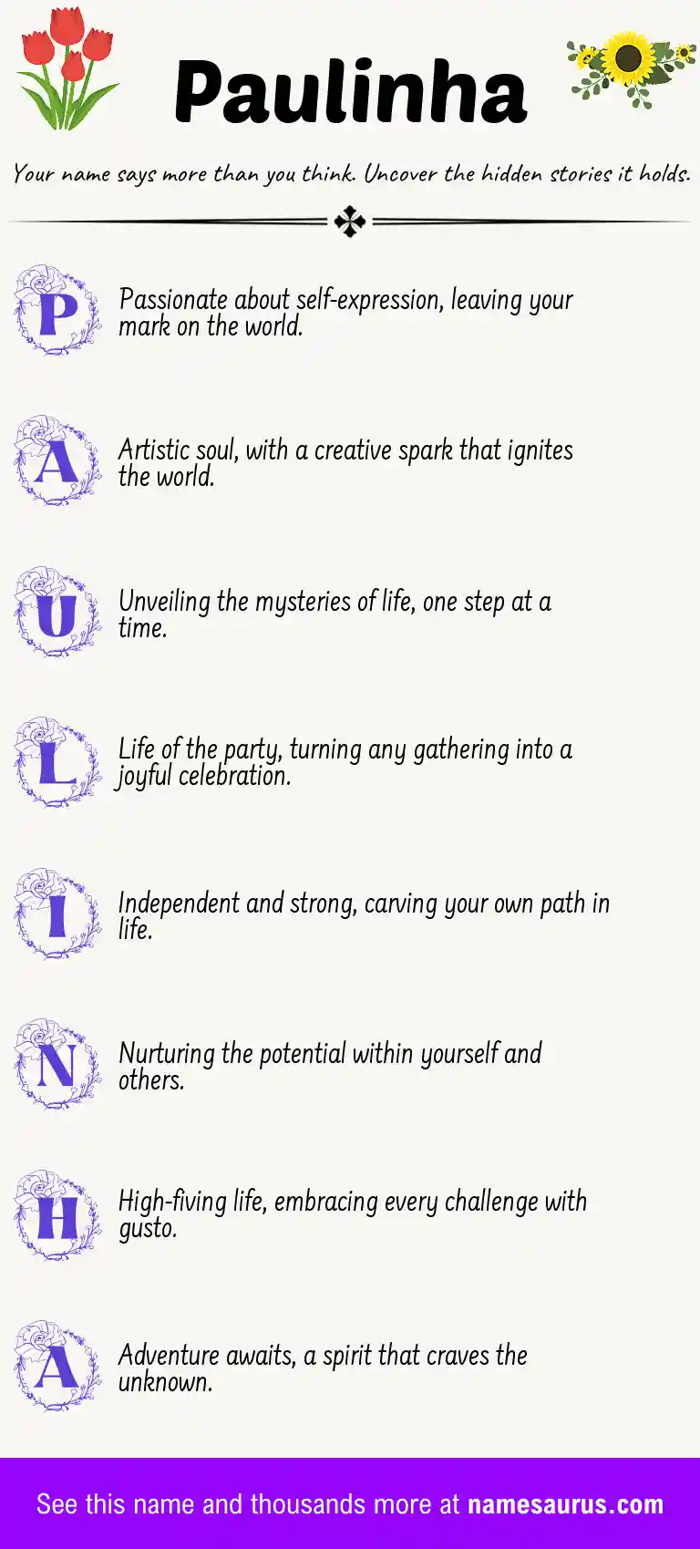 Acrostic poem about Paulinha.
