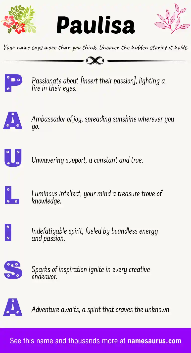 Acrostic poem about Paulisa.