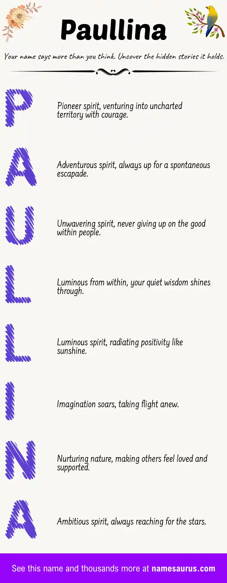 Acrostic poem about Paullina.
