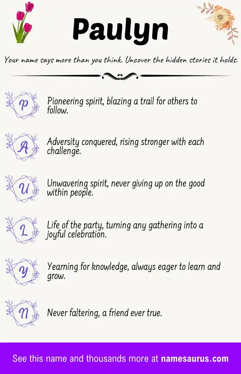 Acrostic poem about Paulyn.