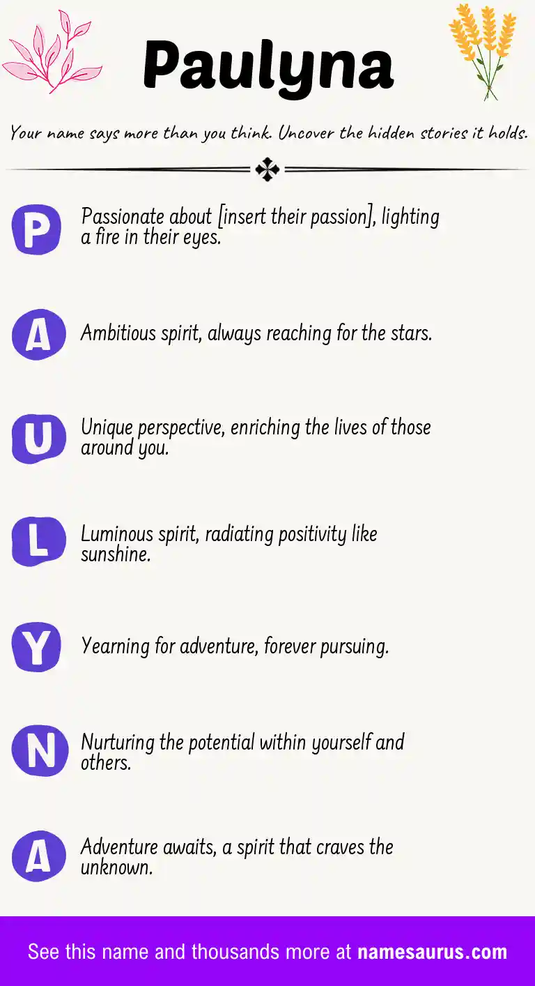 Acrostic poem about Paulyna.