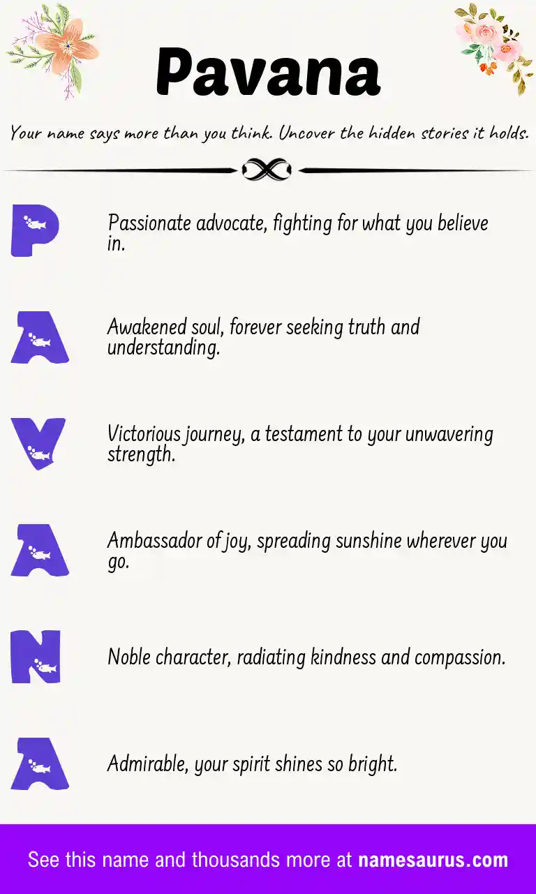 Acrostic poem about Pavana.
