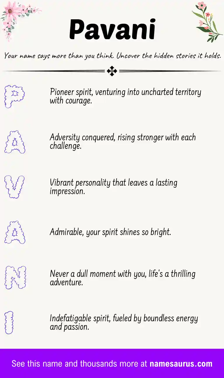 Acrostic poem about Pavani.