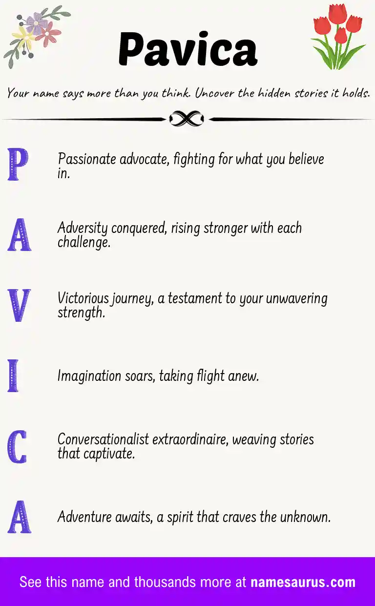 Acrostic poem about Pavica.