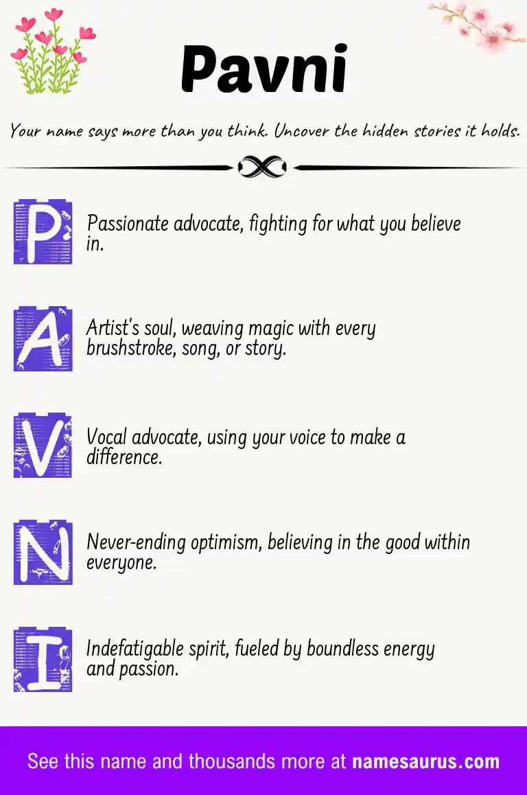 Acrostic poem about Pavni.