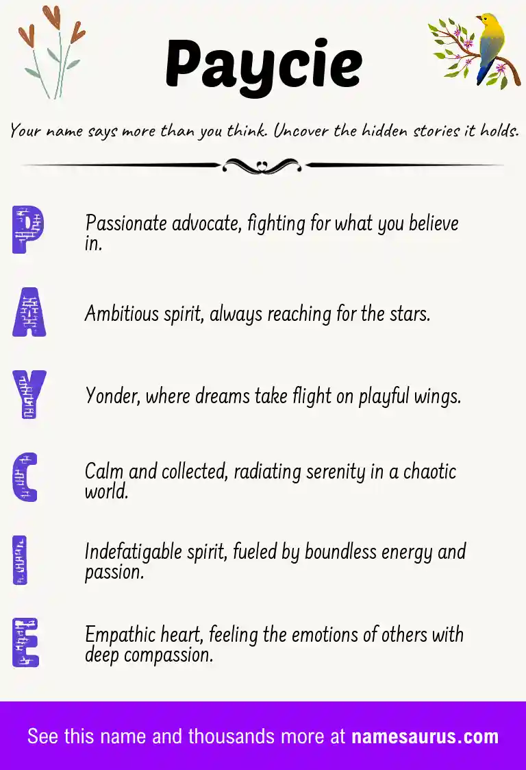 Acrostic poem about Paycie.