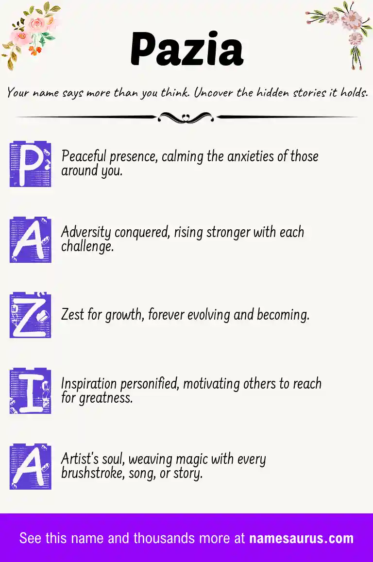 Acrostic poem about Pazia.