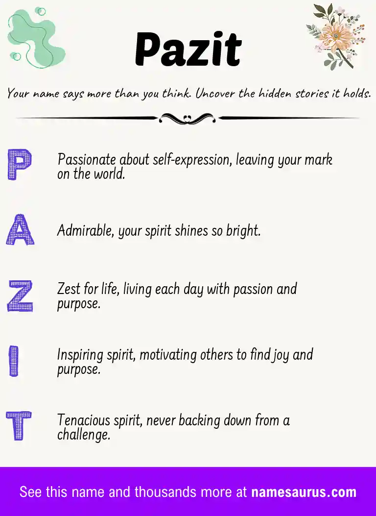 Acrostic poem about Pazit.