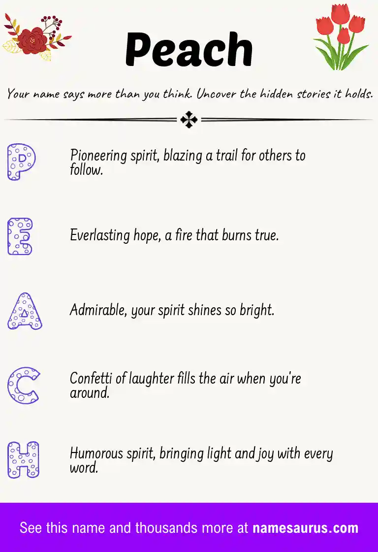 Acrostic poem about Peach.