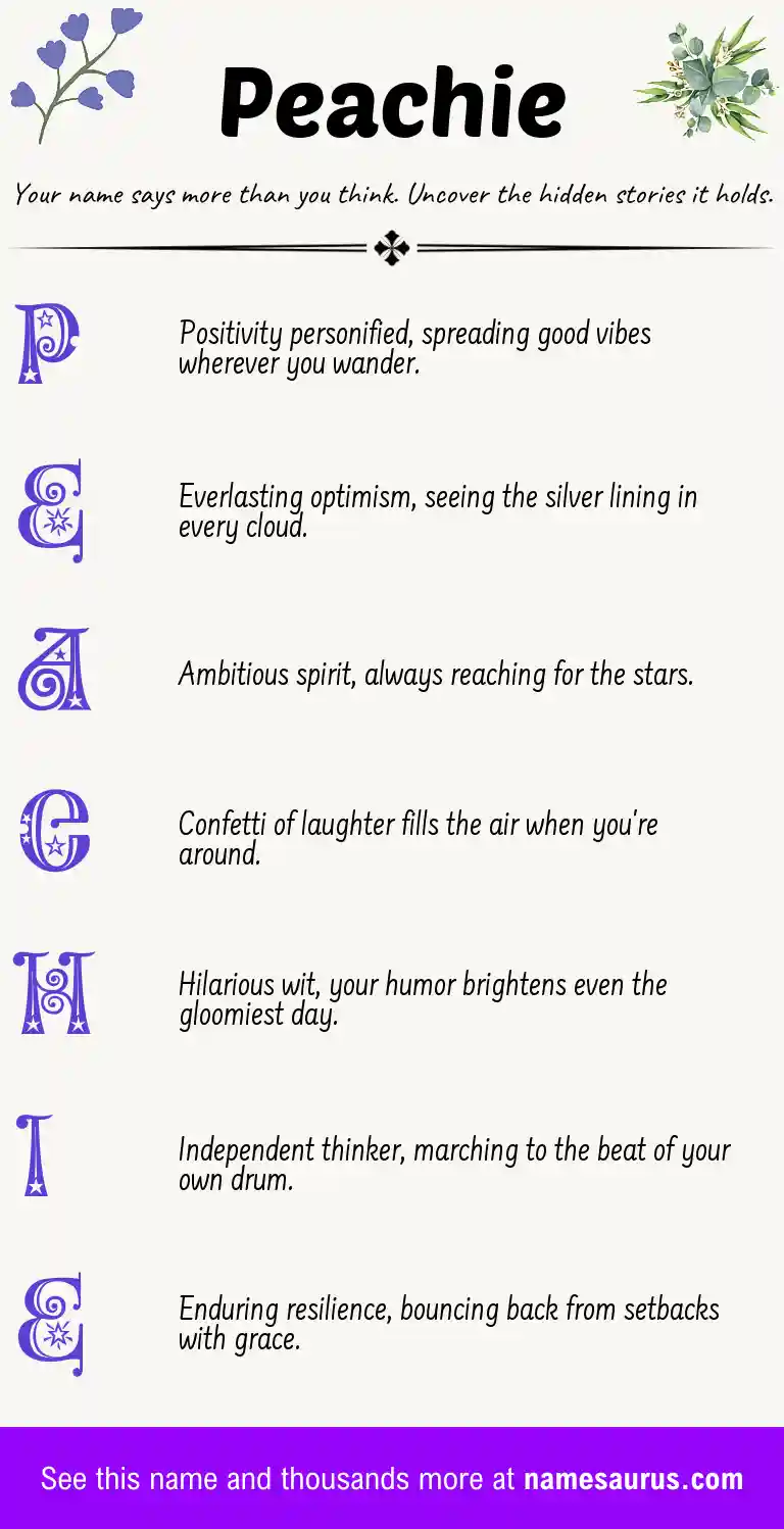 Acrostic poem about Peachie.