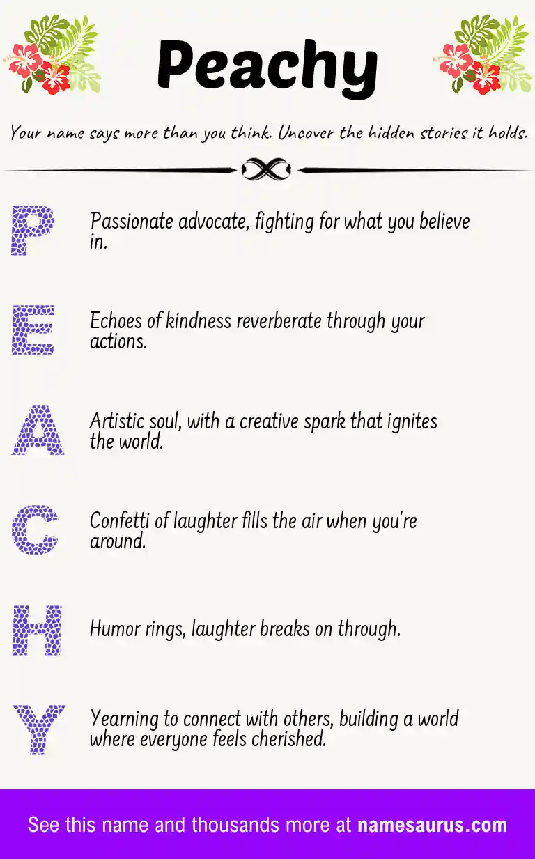 Acrostic poem about Peachy.