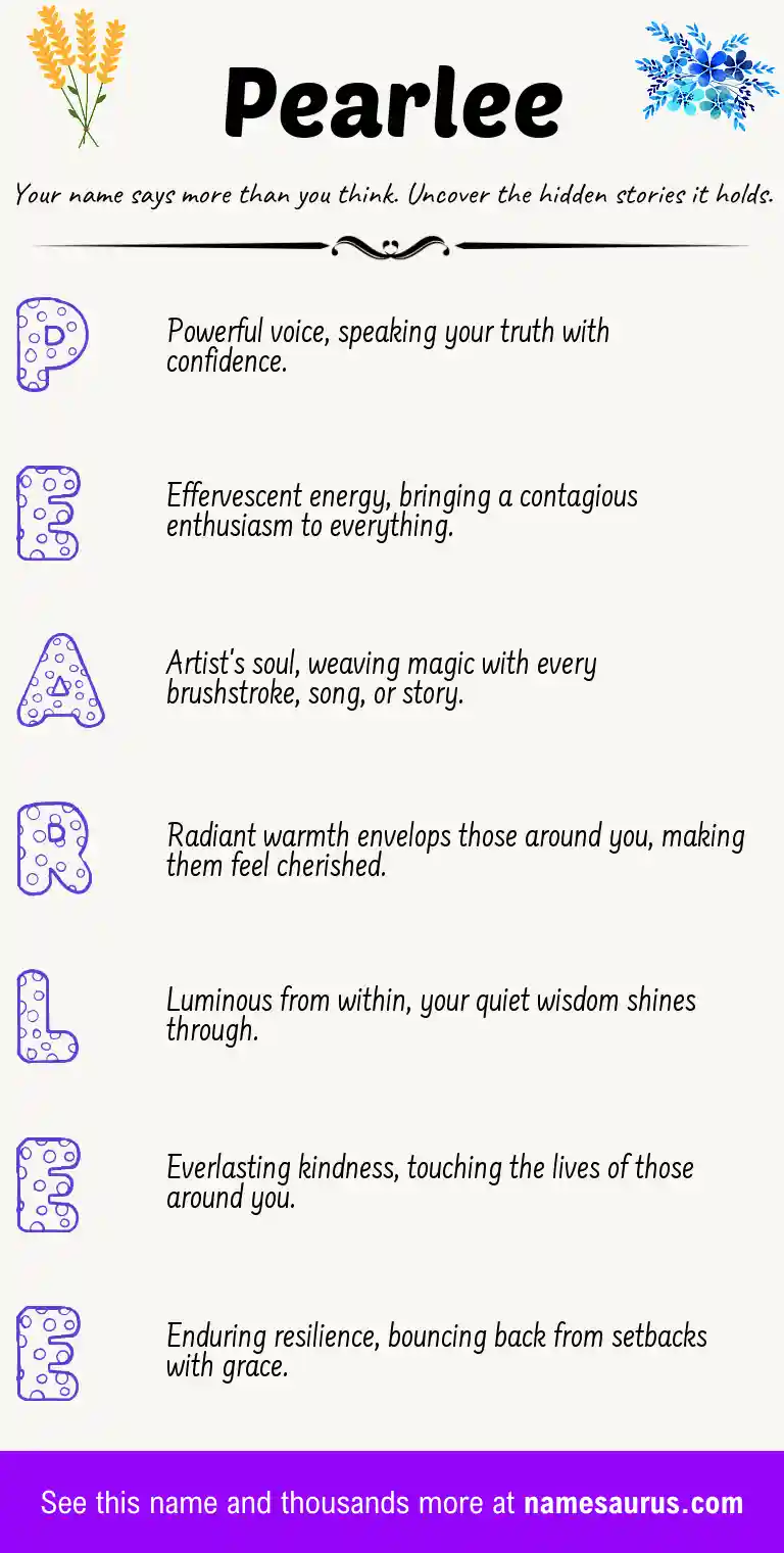 Acrostic poem about Pearlee.