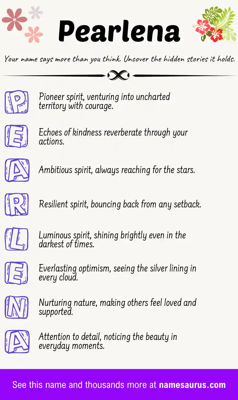 Acrostic poem about Pearlena.