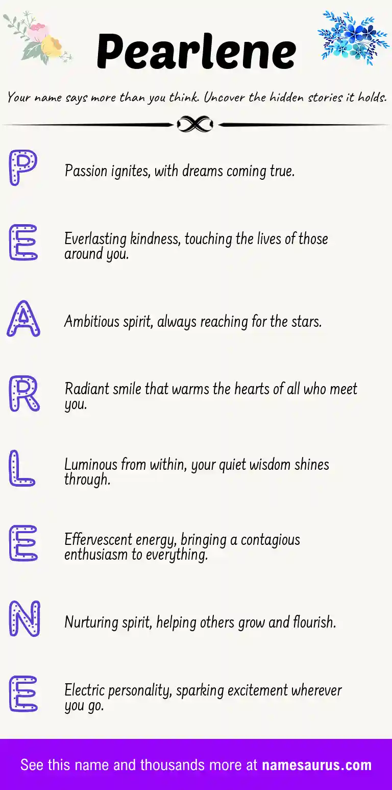 Acrostic poem about Pearlene.