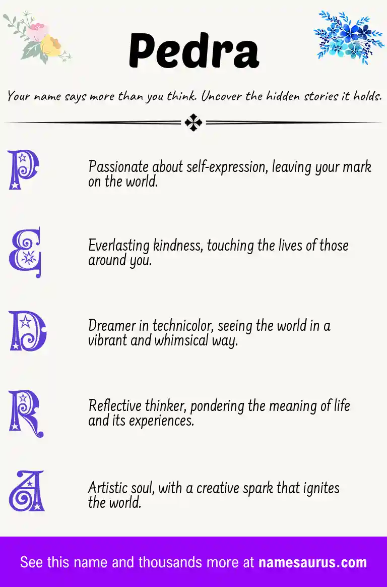 Acrostic poem about Pedra.