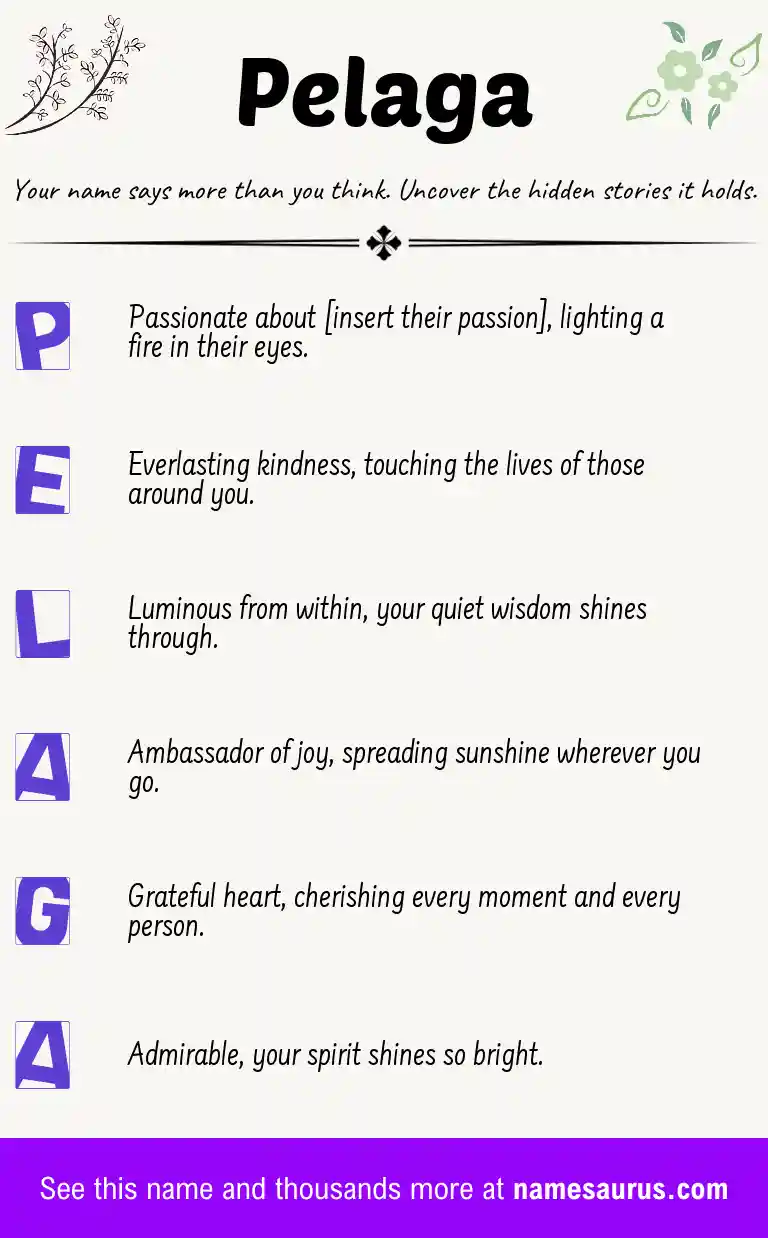 Acrostic poem about Pelaga.