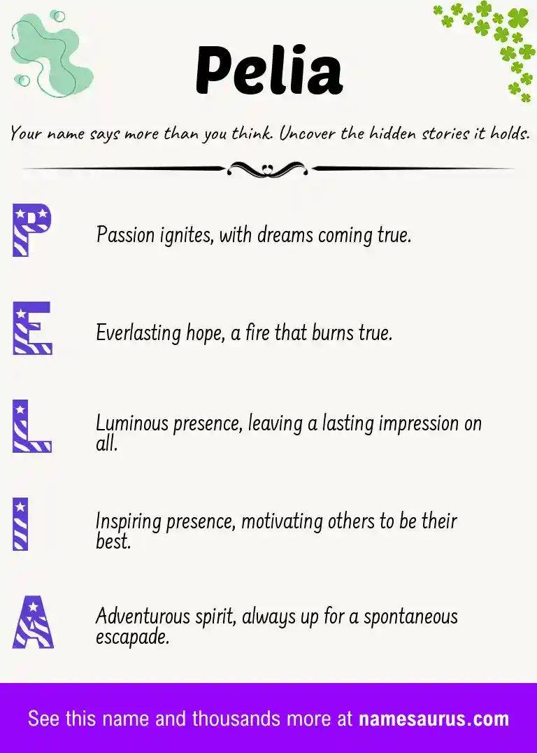 Acrostic poem about Pelia.