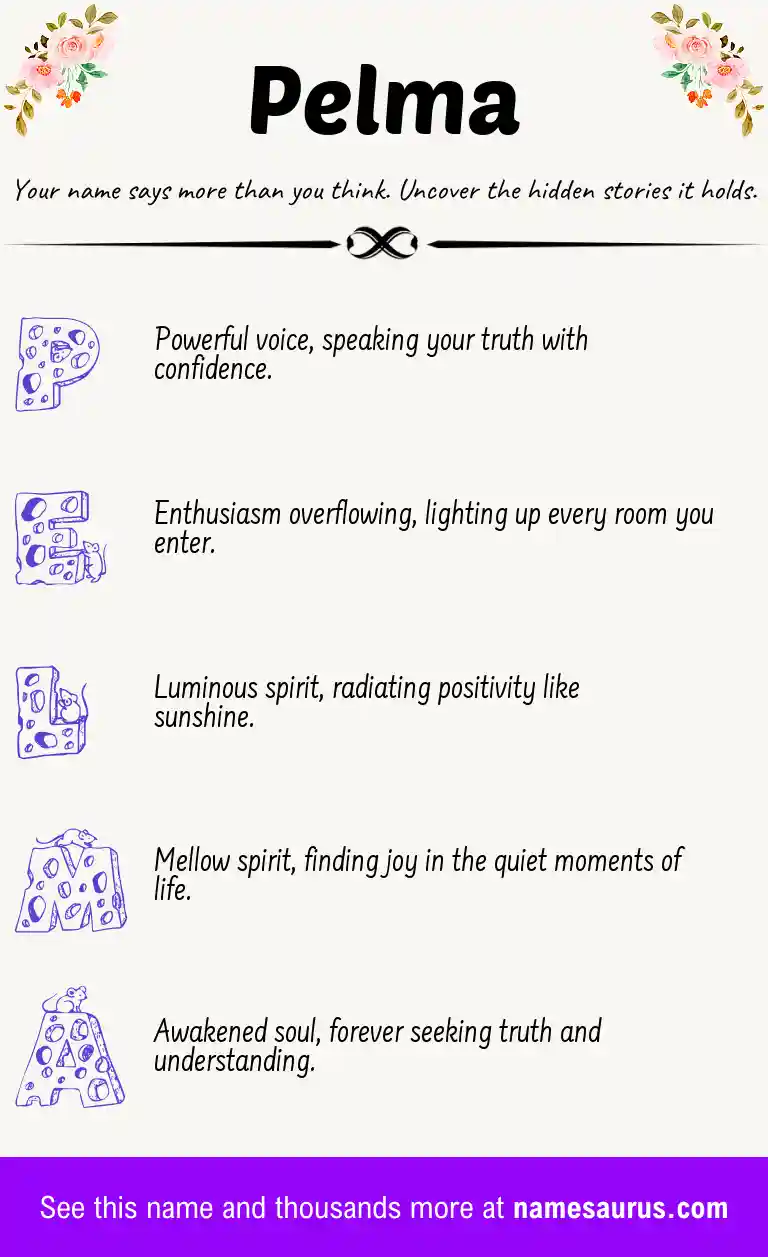 Acrostic poem about Pelma.
