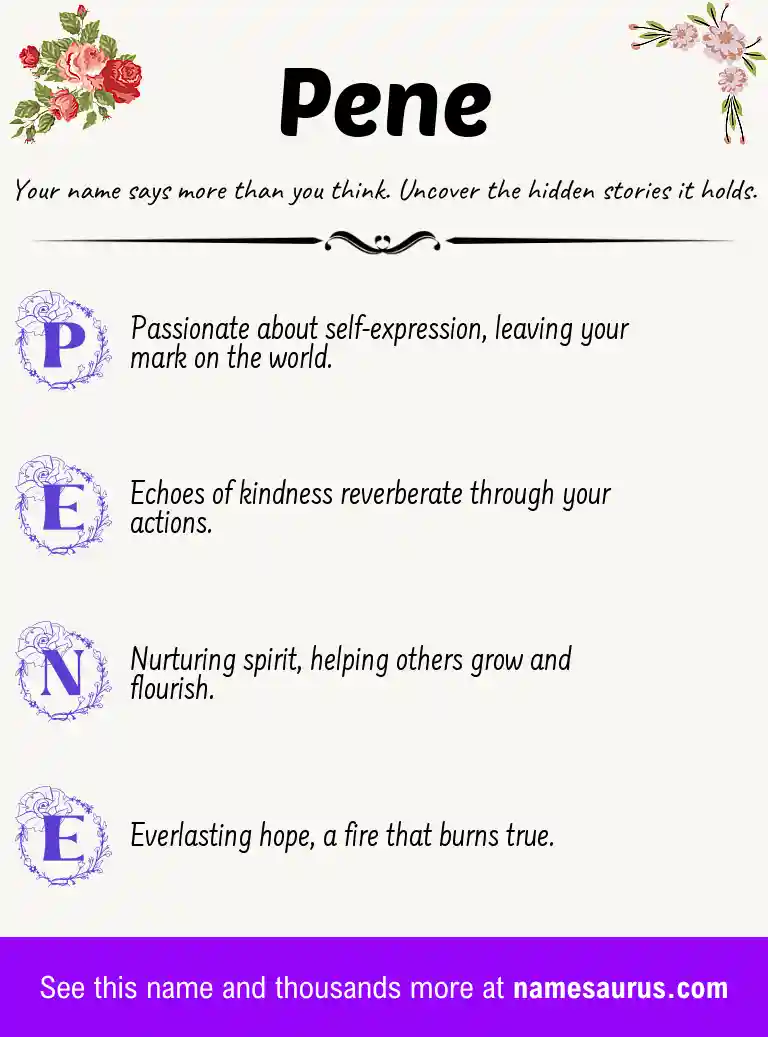 Acrostic poem about Pene.