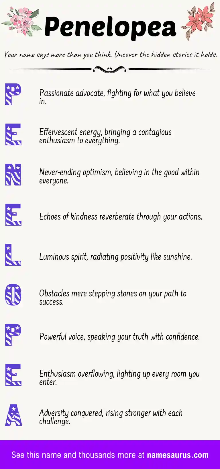 Acrostic poem about Penelopea.