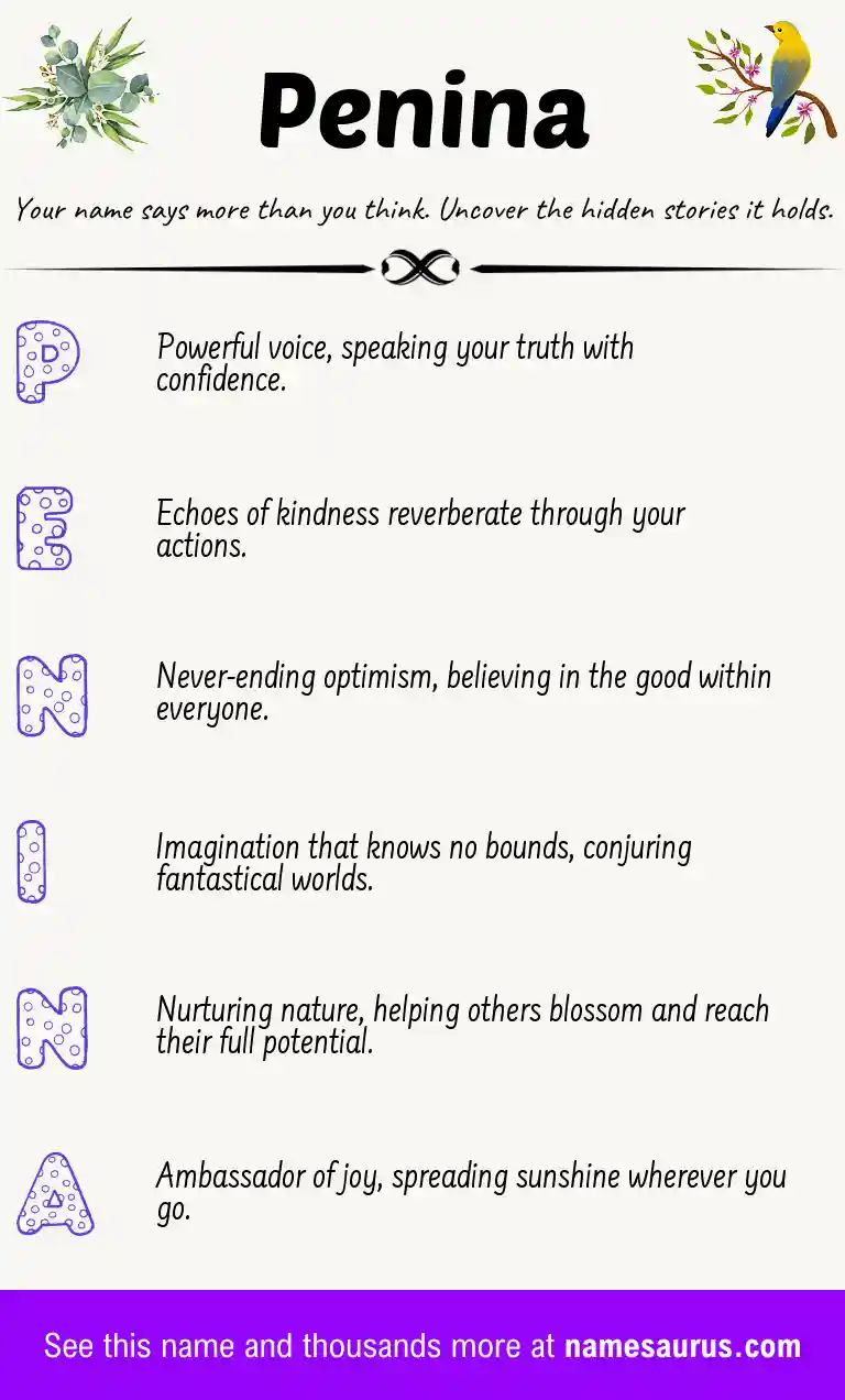 Acrostic poem about Penina.