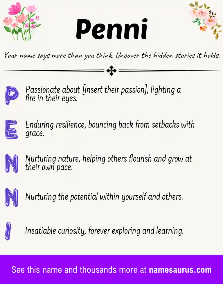 Acrostic poem about Penni.