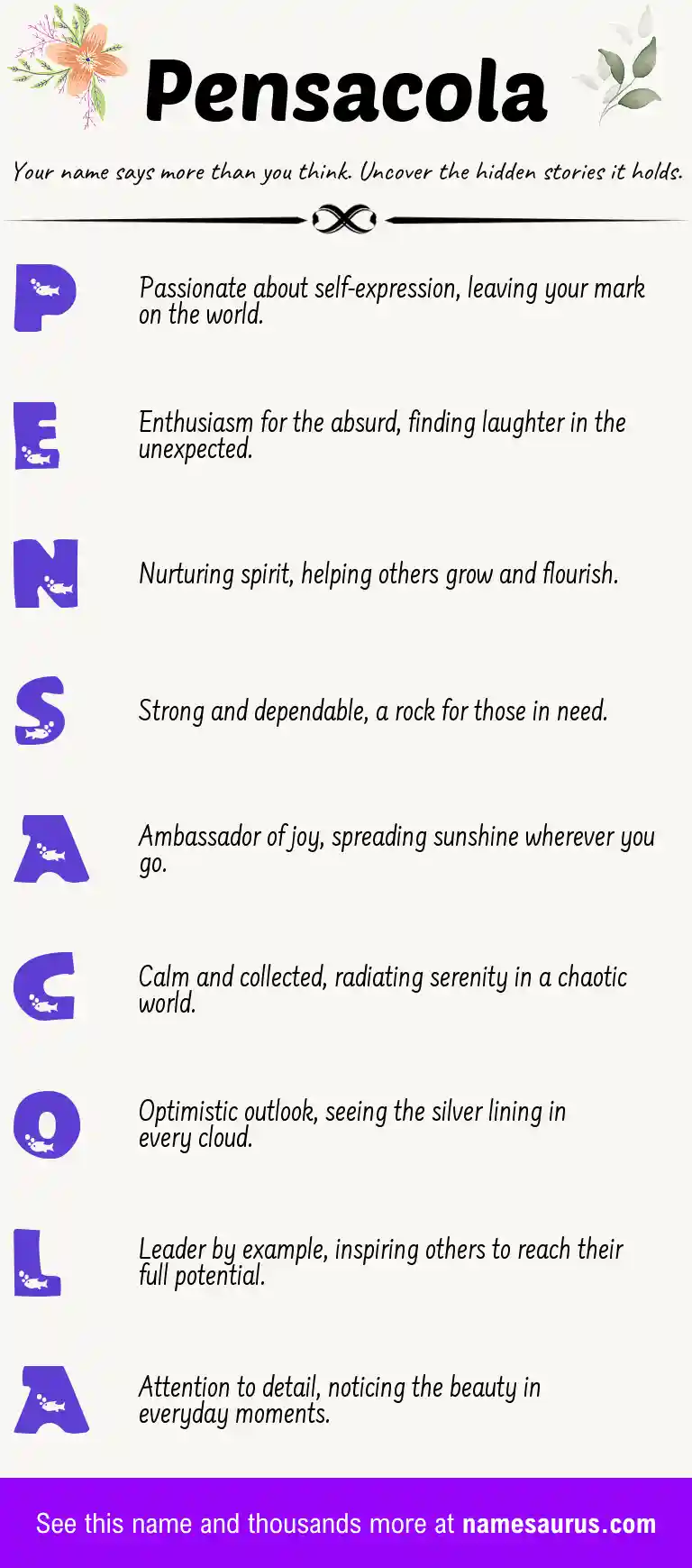 Acrostic poem about Pensacola.