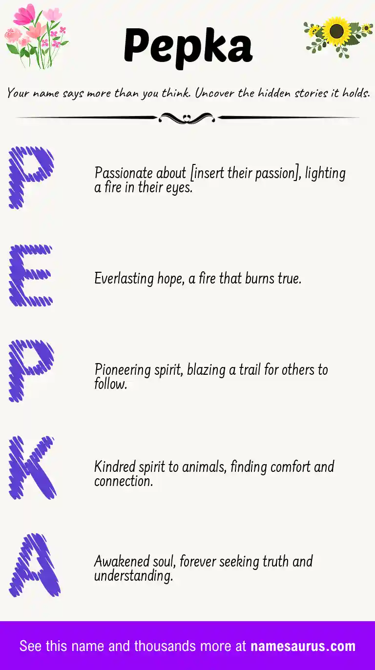Acrostic poem about Pepka.
