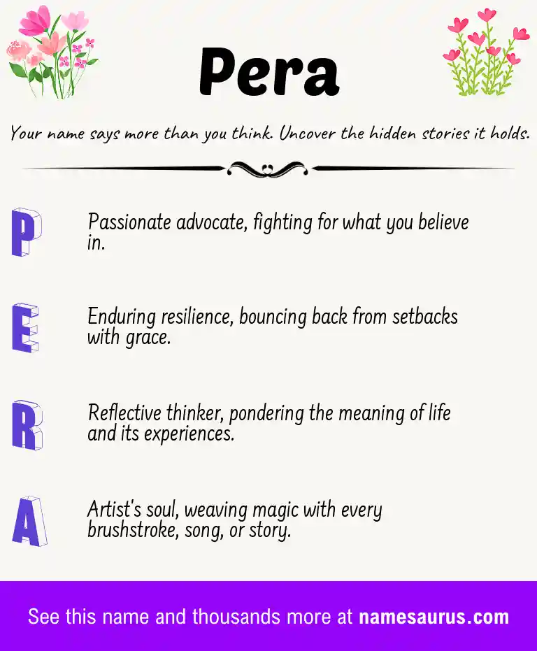 Acrostic poem about Pera.