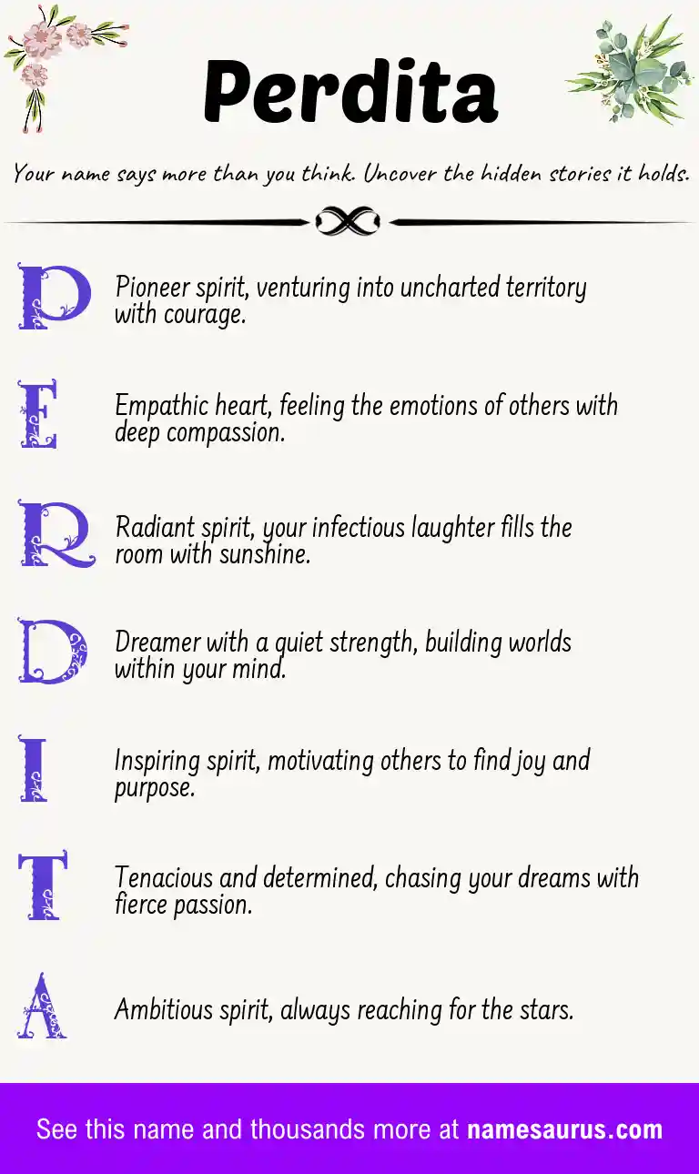 Acrostic poem about Perdita.