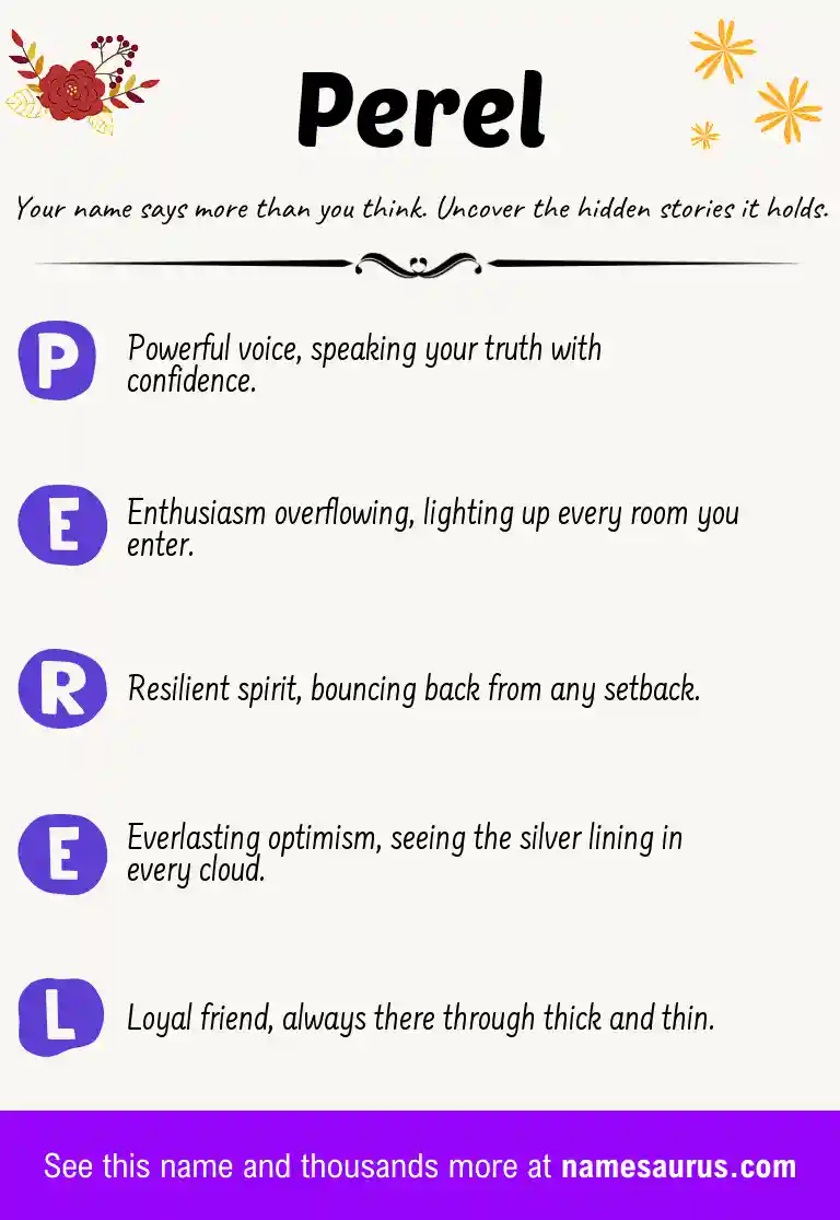 Acrostic poem about Perel.