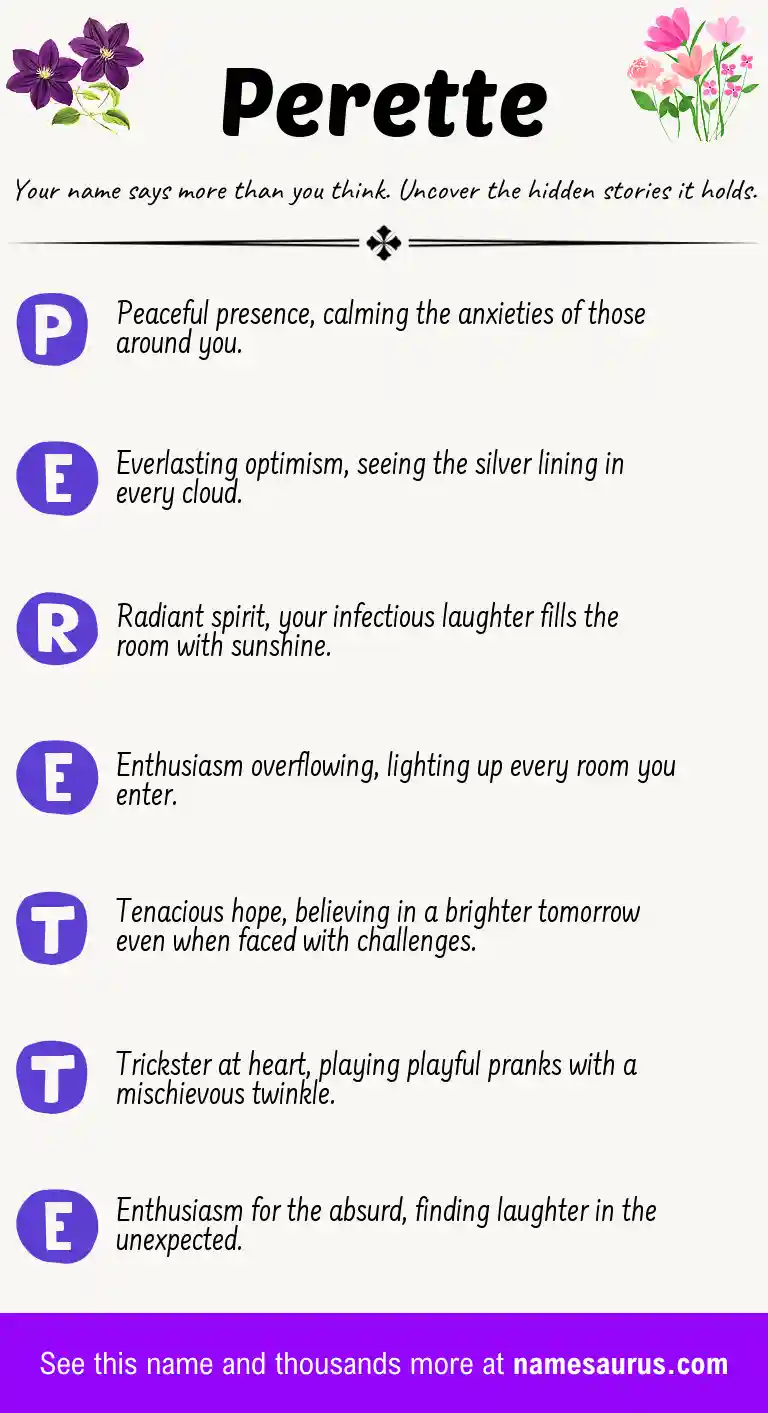 Acrostic poem about Perette.