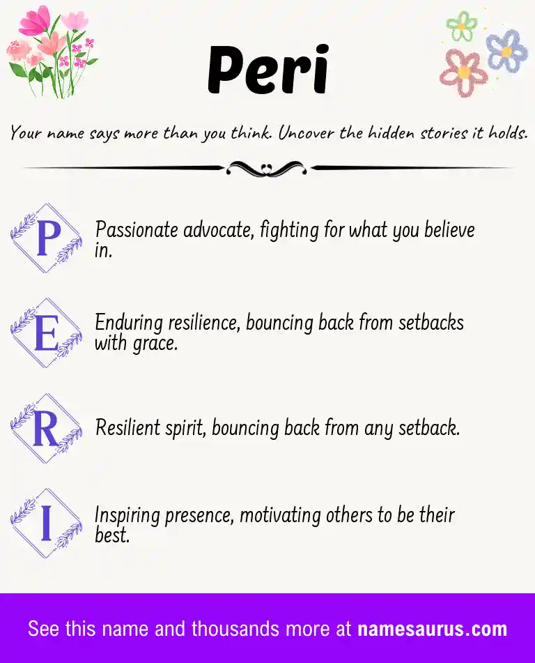 Acrostic poem about Peri.