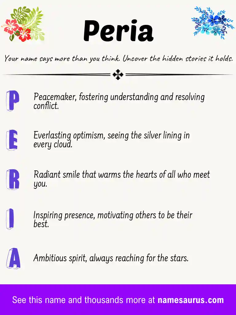 Acrostic poem about Peria.