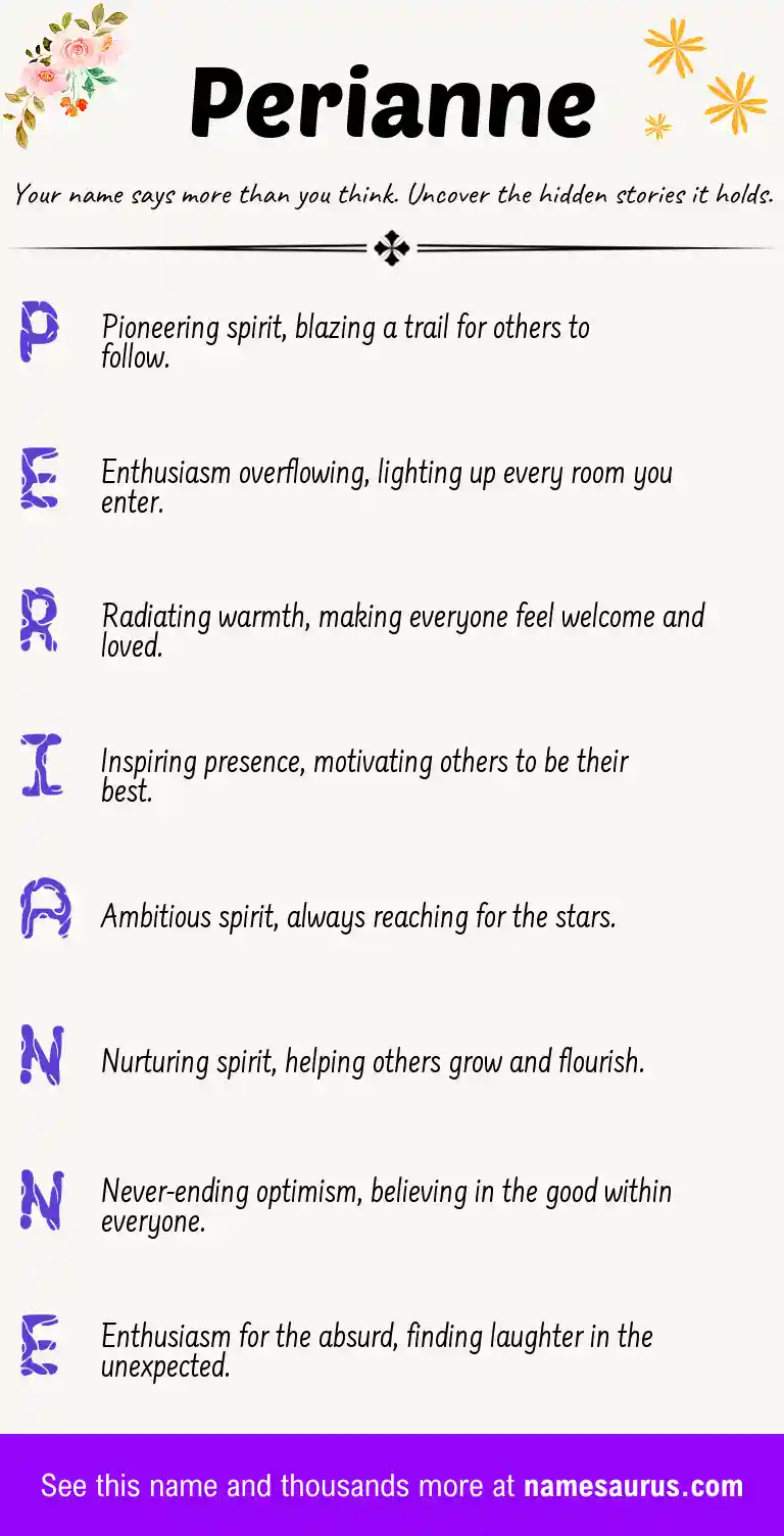 Acrostic poem about Perianne.