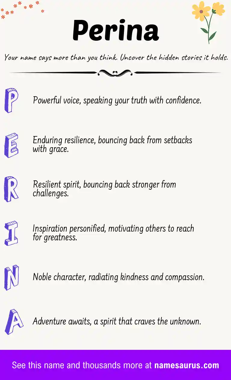 Acrostic poem about Perina.