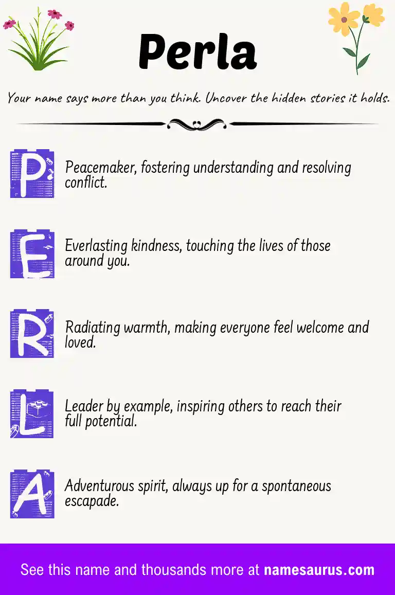 Acrostic poem about Perla.