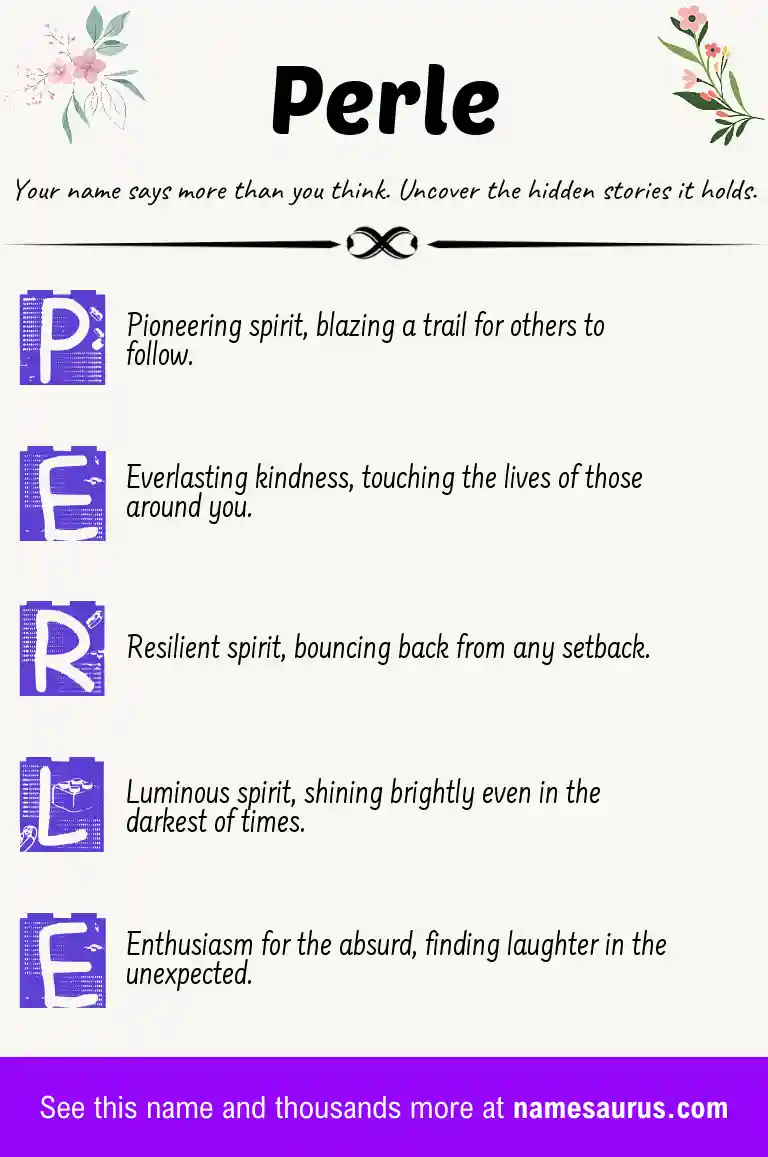 Acrostic poem about Perle.