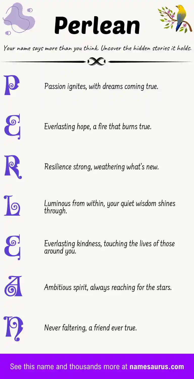 Acrostic poem about Perlean.