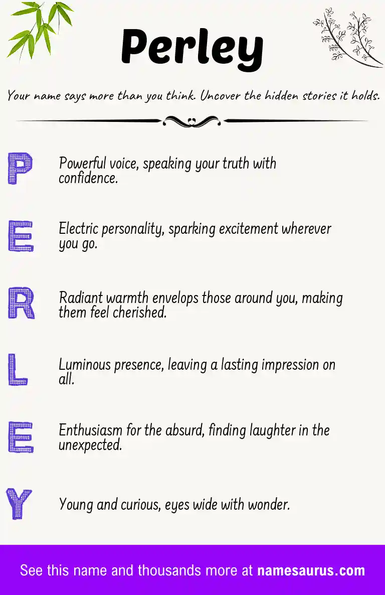 Acrostic poem about Perley.