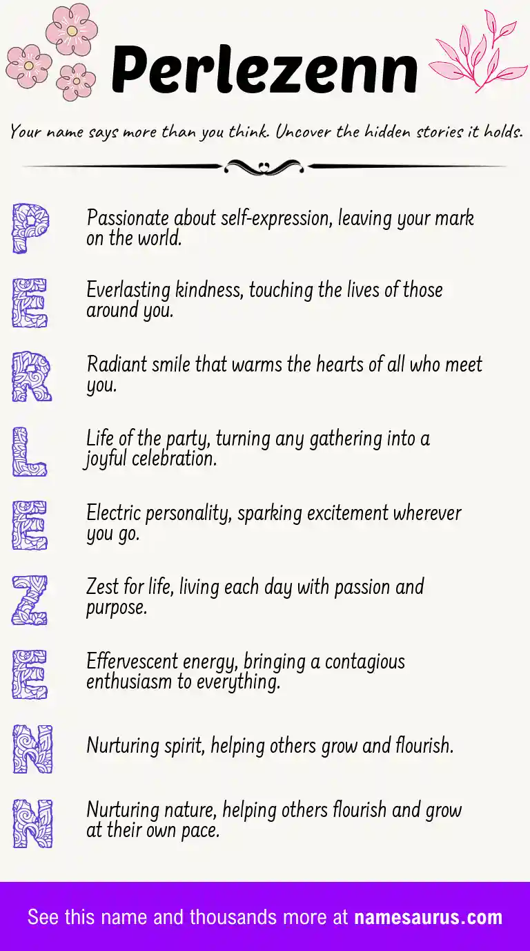 Acrostic poem about Perlezenn.