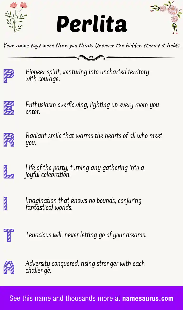 Acrostic poem about Perlita.
