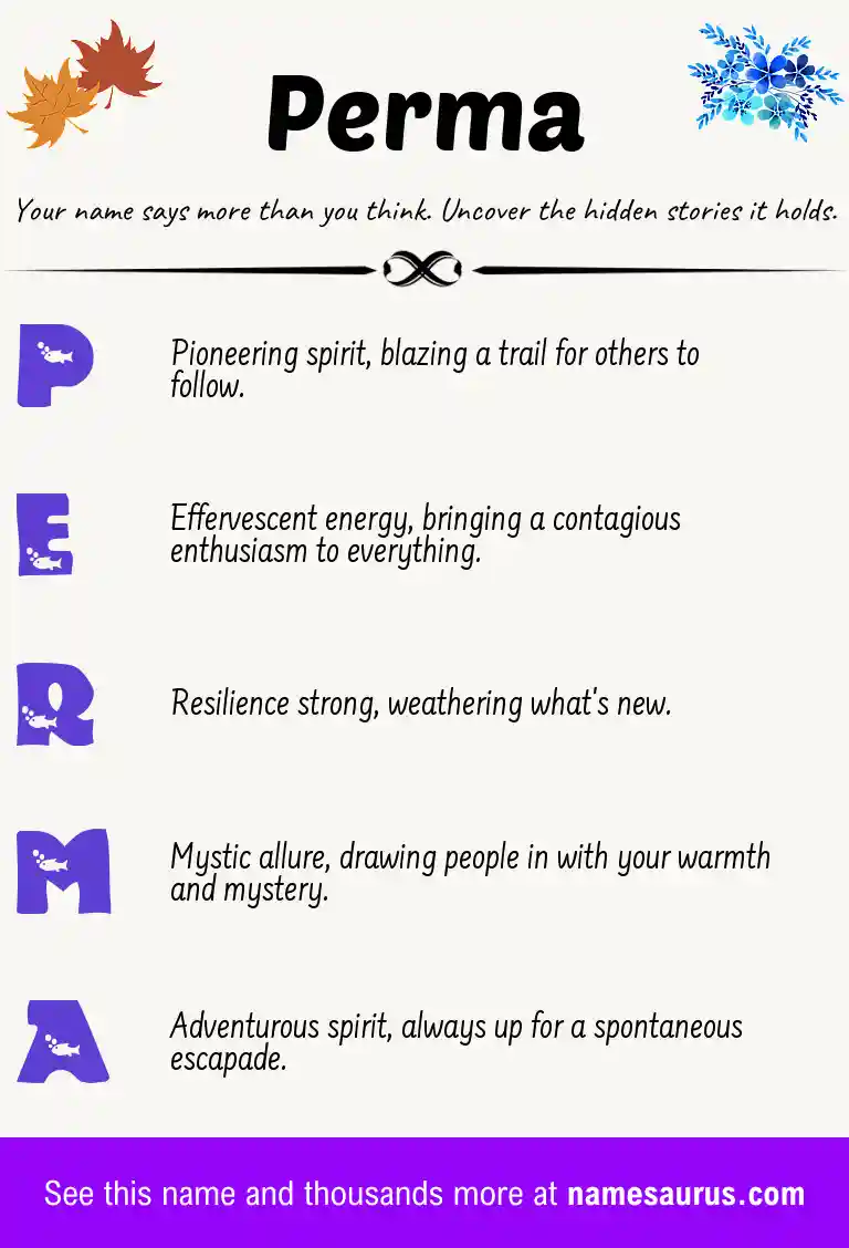 Acrostic poem about Perma.