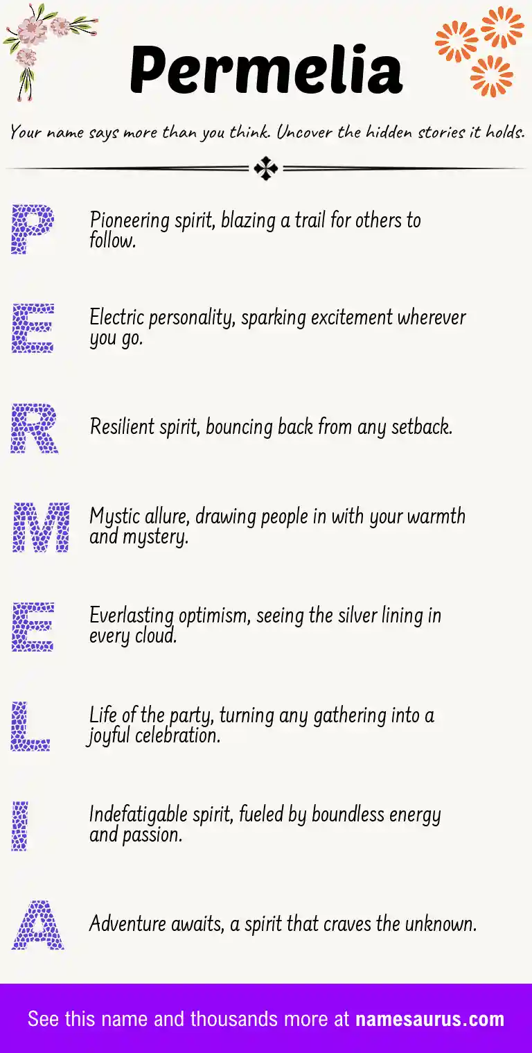 Acrostic poem about Permelia.