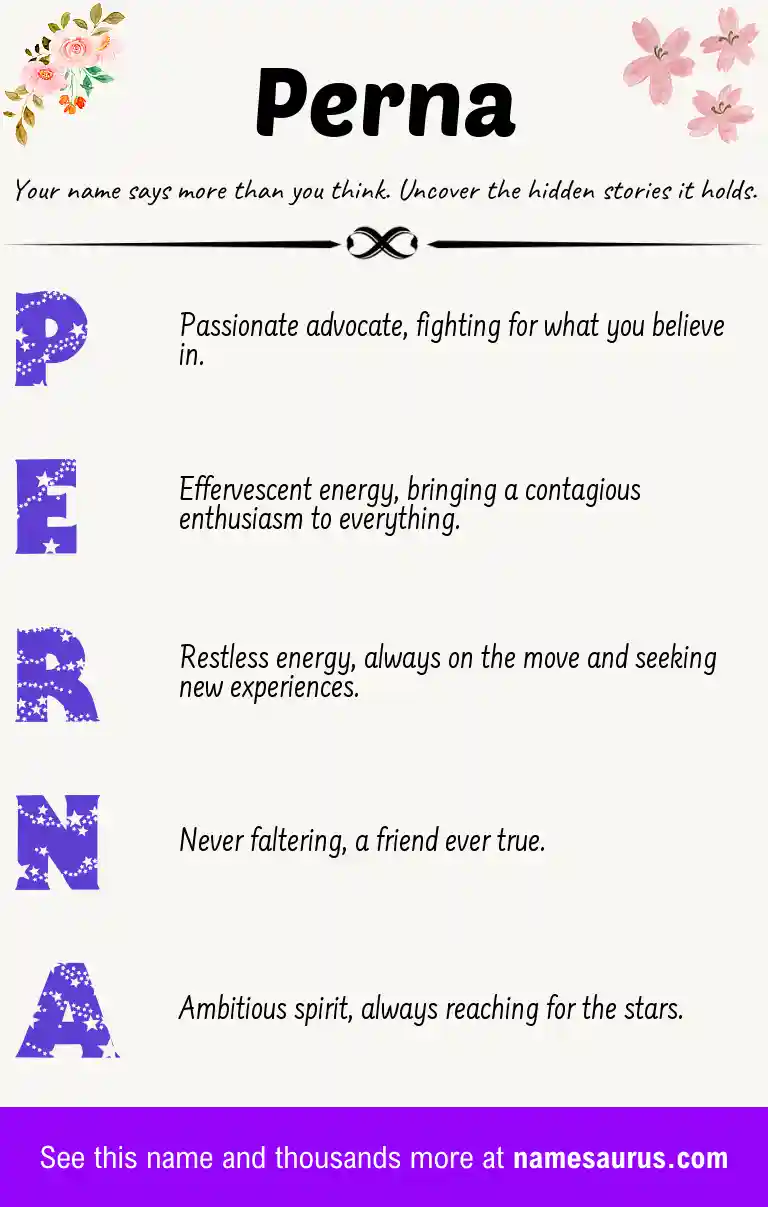 Acrostic poem about Perna.