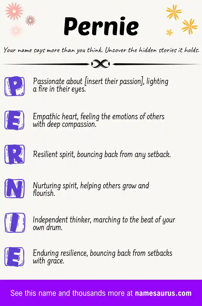 Acrostic poem about Pernie.